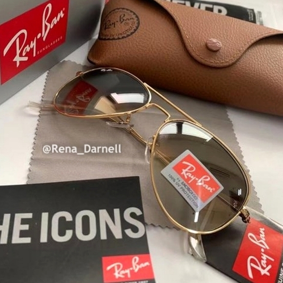 Gradient Brown RayBan Aviator RB3025 New - Picture 1 of 15